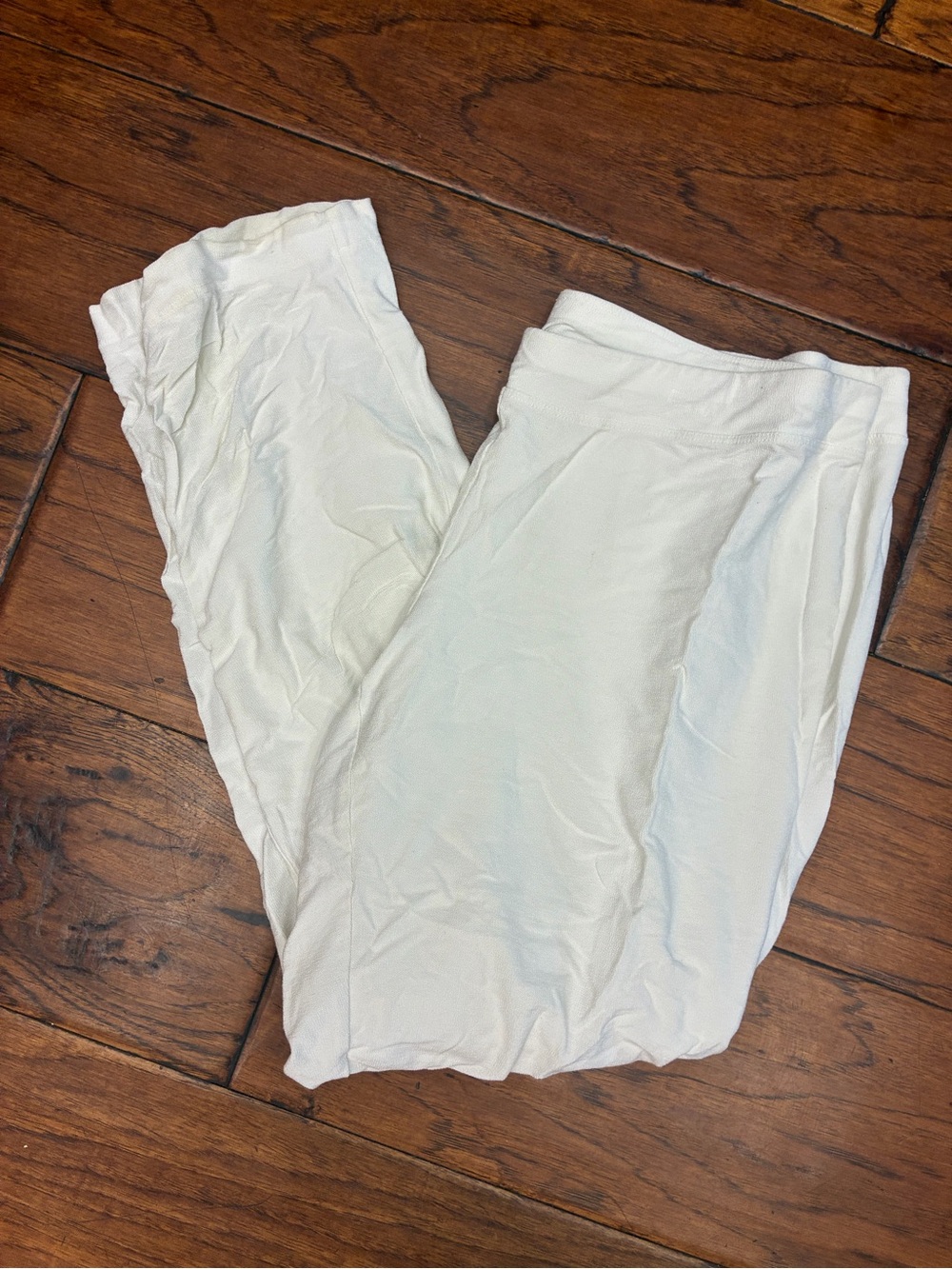 Eileen Fisher Washable Stretch Crepe pull on Ankle Pants Cream L